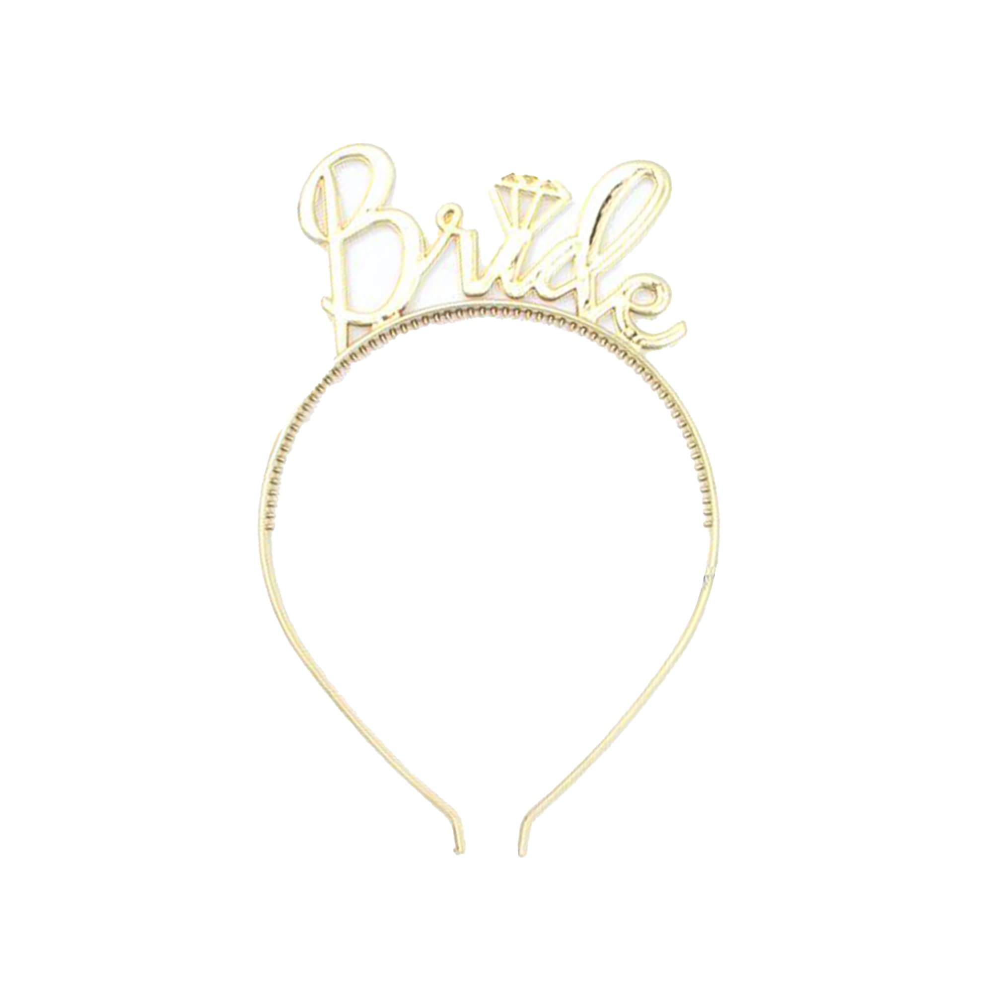 Elegant Gold Bride Tiara Headband – Wedding Hair Accessories for Bachelorette Party, Hen Night & Bridal Shower – Sparkling Crown Headdress for Bride-to-Be (Perfect for Photos, Rehearsal Dinner & Special Occasions)