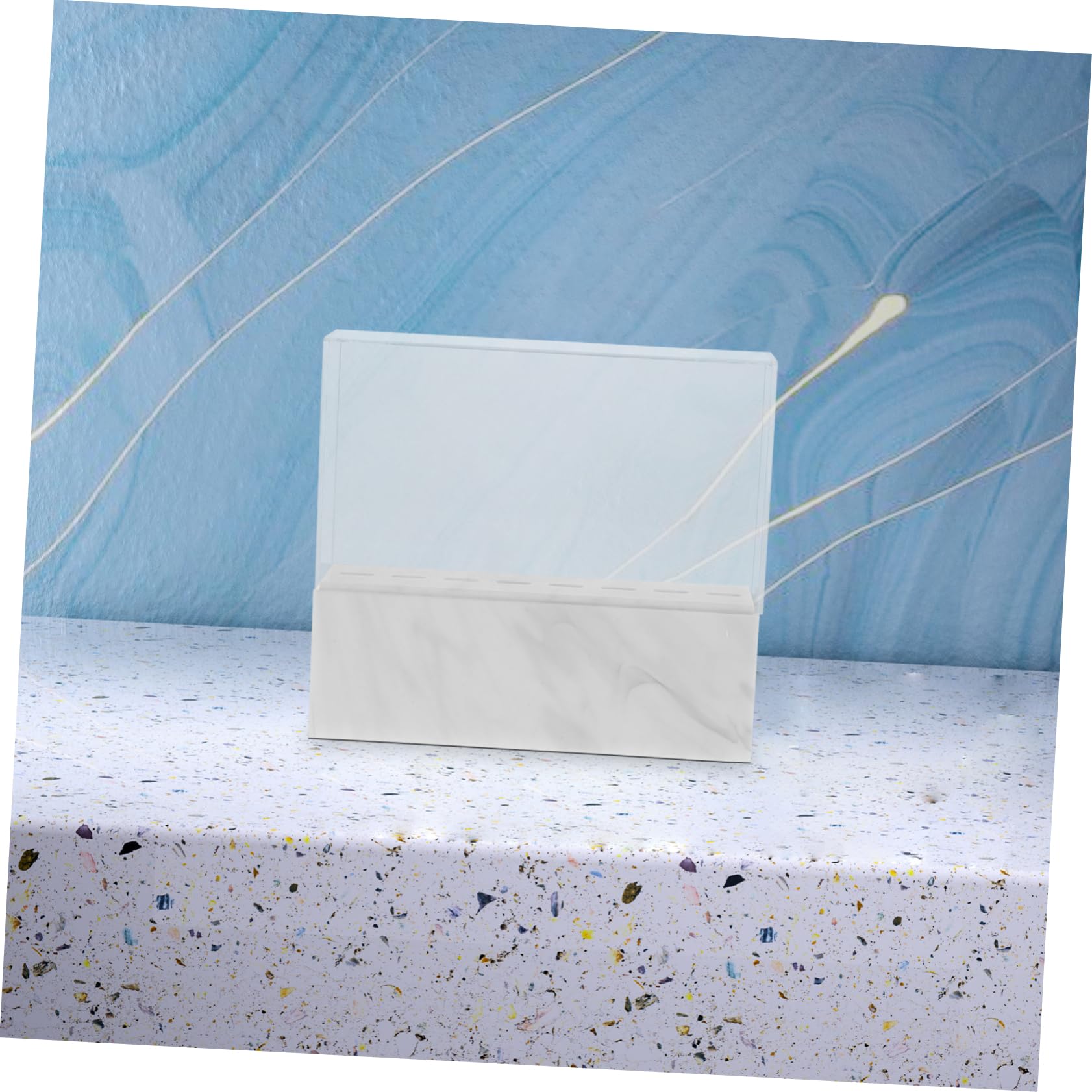 8-Hole Marble Pattern Tweezer Holder for Eyelash Extensions - Professional Makeup Brush Organizer Stand | Perfect for Salon, Beauty Studio & Home Makeup Vanity