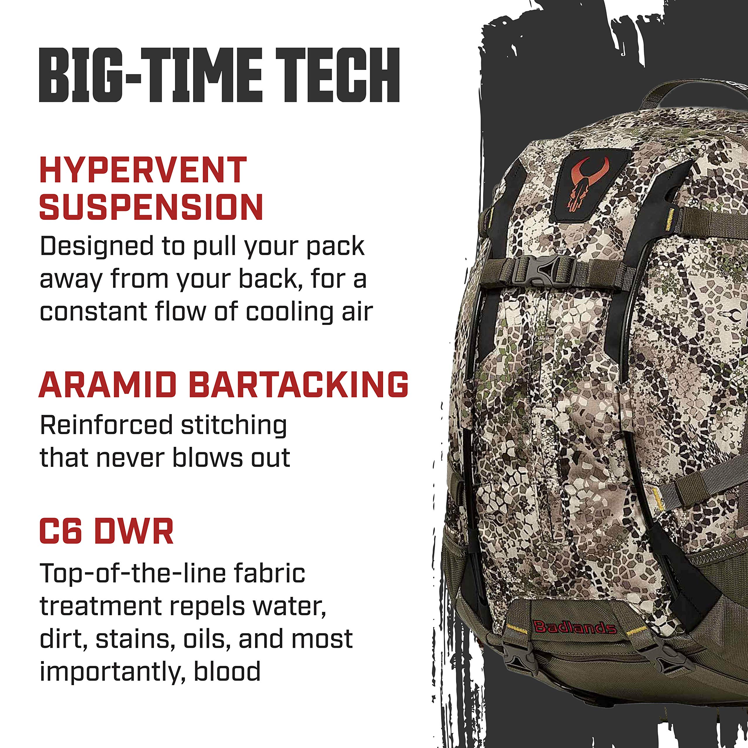 Badlands Dash Camouflage Hunting Backpack - Waterproof Day Pack for Bow, Rifle & Pistol | Ideal for Outdoor Adventures, Tactical Missions & Wilderness Exploration