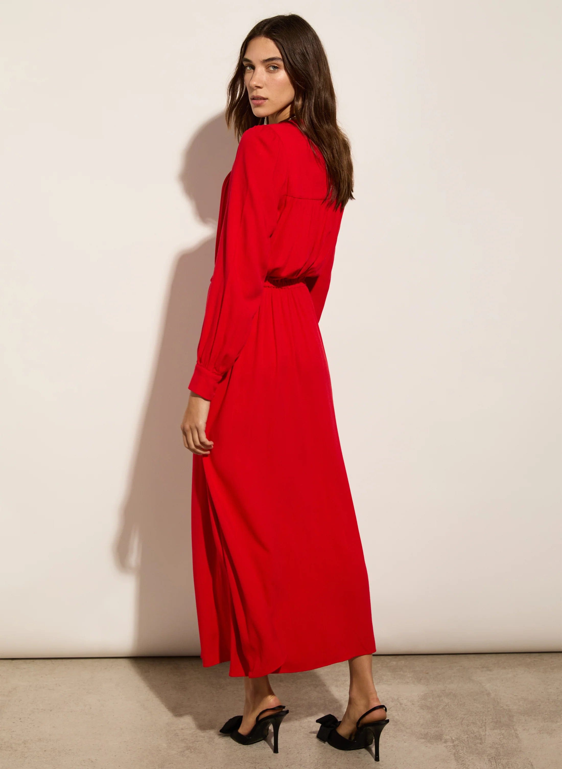 Ania LENZING™ ECOVERO™ Women's Dress - Crimson Red | Sustainable Fashion | Perfect for Casual Wear, Office & Special Occasions