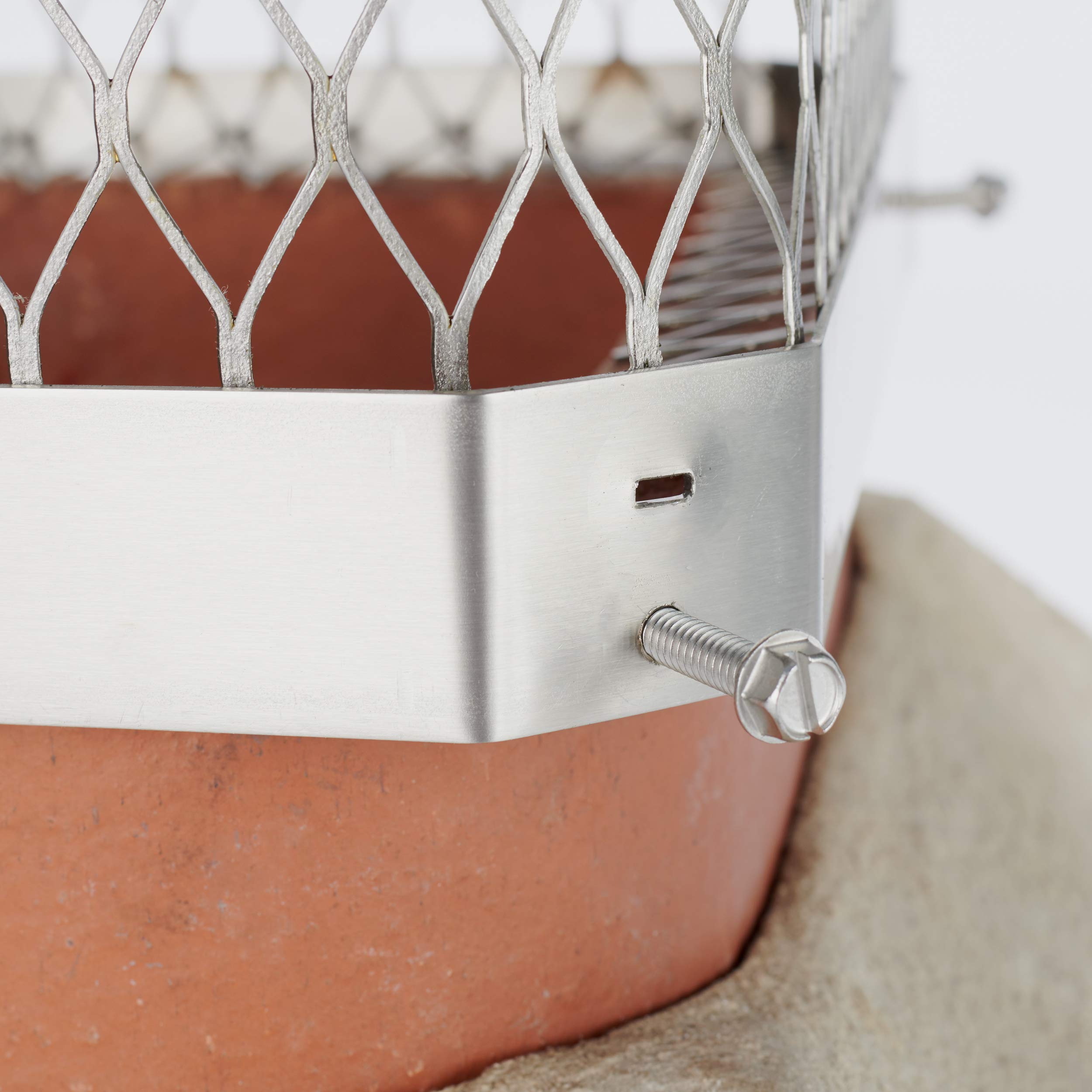 13x13 Inch Stainless Steel Chimney Cap - Bolt-On Chimney Cover for Existing Tiles, Durable Chimney Vent Cap (HY-C SPSS1313) - Perfect for Home Roof Protection & Weatherproofing
