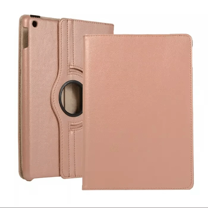 360° Rotating Genuine Leather Smart Case Cover for iPad 8th Generation 10.2 Inch - Rose Gold | Slim Protective Stand with Auto Sleep/Wake | Perfect for Work, Travel & Home Use