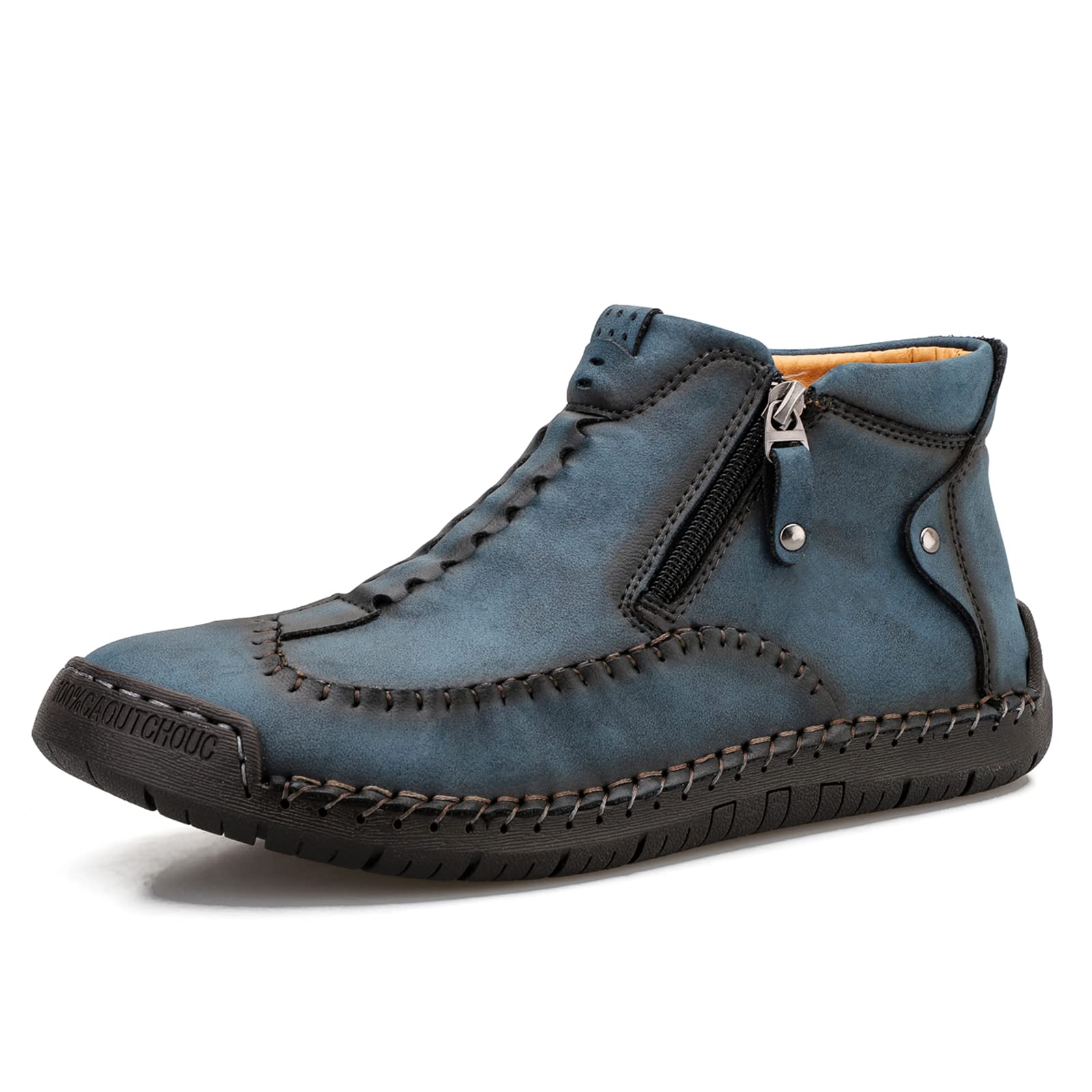 Men's Leather Chukka Ankle Boots - Winter Warm Fur Lined Casual Oxford Shoes for Outdoor Hiking | US Size 6.5-12 | Perfect for Daily Wear, Office & Outdoor Adventures