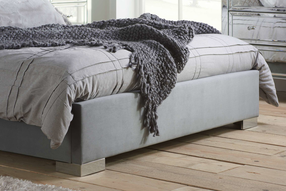 Carys Upholstered Fabric Bed Frame - Queen Size, Modern Platform Bed with Wooden Slats, Noise-Free Support - Perfect for Master Bedroom, Guest Room, or Apartment