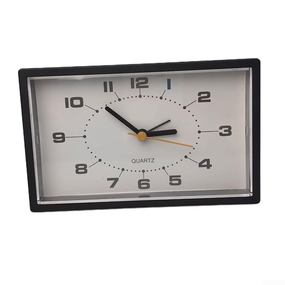 Ultra Quiet Non-Ticking Analog Alarm Clock - Stylish Silent Wall Clock for Bedroom, Office & Home Decor (Black) | Perfect for Light Sleepers, Meditation Rooms & Noise-Sensitive Environments
