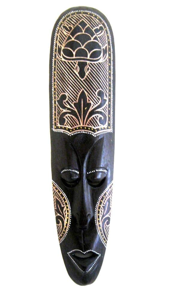 Handcrafted African Wooden Wall Mask - OMA Tribal Home Decor for Blessing & Fortune | Unique Gift for Housewarming, Wedding & Boho Interior Design