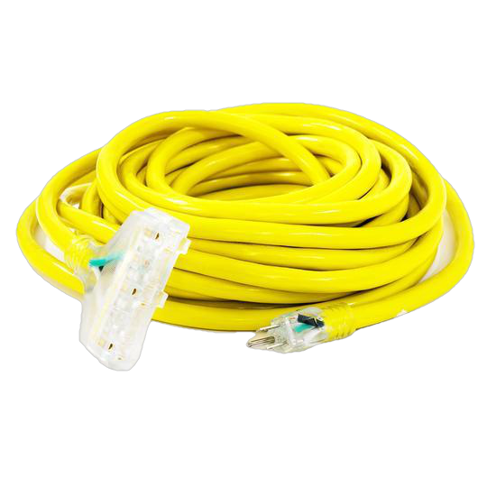 DuroMax XPC12025C 25FT Heavy Duty 12 Gauge Extension Cord with Triple Tap - 15 Amp (15A) Power Cord for Home, Office & Outdoor Use - Perfect for Tools, Appliances & Holiday Lights