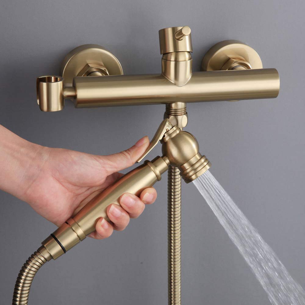 YHJZSM Handheld Bidet Sprayer for Toilet, Brass Diaper Washer Cloth Spray Nozzle, Wall-Mounted Bathroom Bidet Faucet with Leak-Proof Hose, Hot & Cold Water - Perfect for Baby Care, Hygiene & Toilet Cleaning