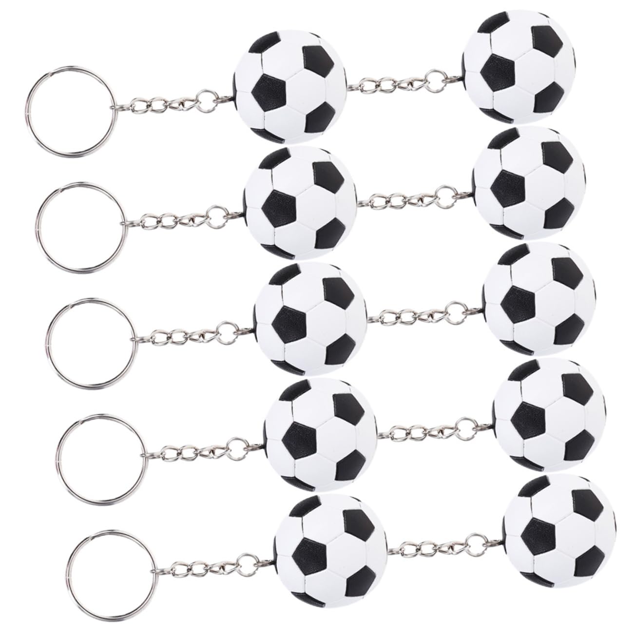 Mipcase 10-Piece Soccer Keychain Set - Sports Ball Keyrings for Car, Bag, Backpack - Perfect Decorative Charms for Sports Enthusiasts and Gift Giving