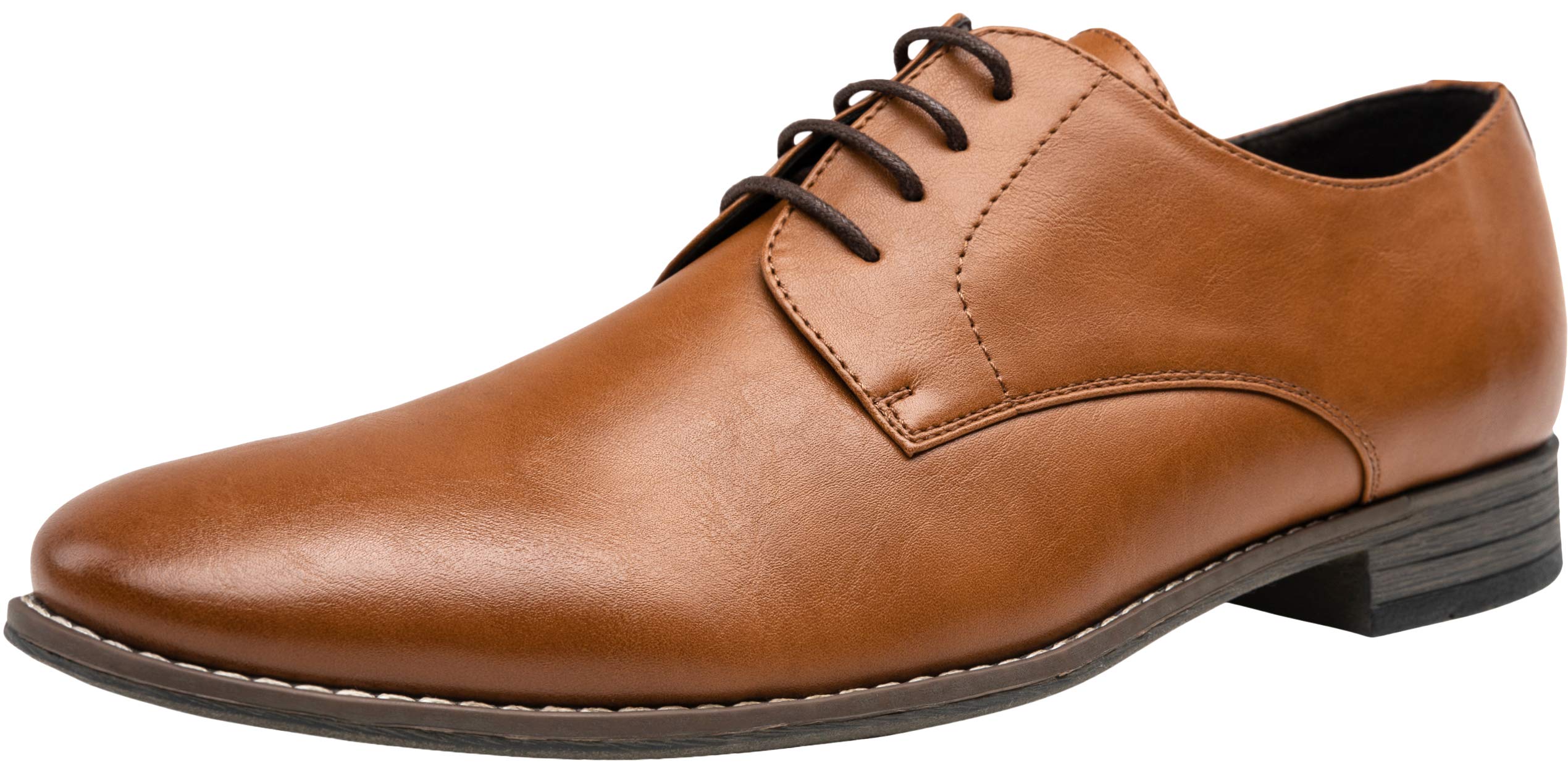 Jousen Men's Oxford Plain Toe Dress Shoes - Classic Formal Derby Shoes for Business, Office & Wedding - Comfortable Leather Dress Shoes for Men