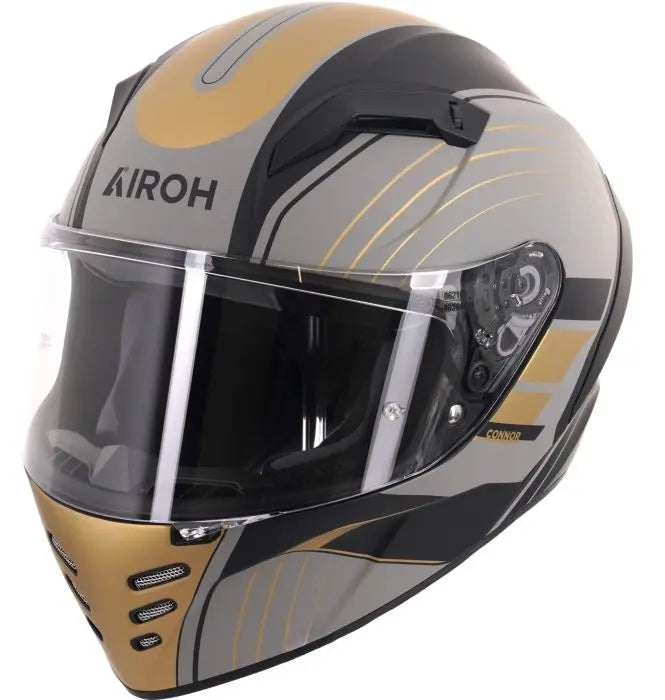 Airoh Connor Achieve Matt Bronze Motorcycle Helmet - Lightweight & Durable for Street & Racing - Perfect for Urban Commuting & Track Days
