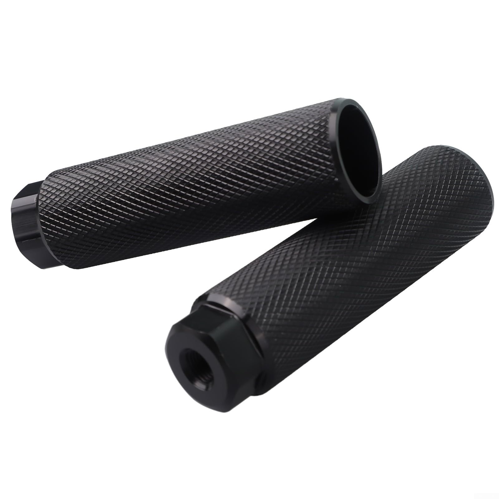 Durable Aluminum Alloy Bike Pegs with Non-Slip Grooves for Road & Mountain Bikes - Perfect for Stunt Riding, BMX Tricks, and Urban Commuting (Black)