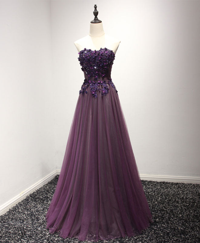 Elegant Purple Sweetheart Neckline Long Prom Dress for Women - Perfect for Formal Events, Evening Gala & Special Occasions