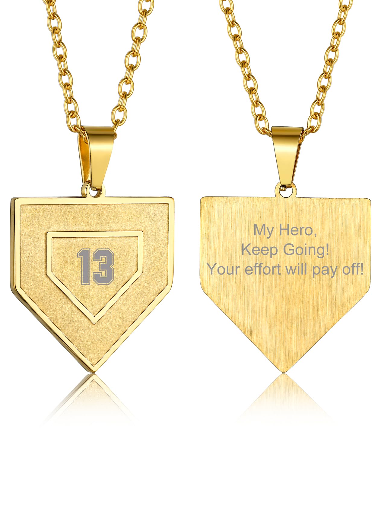 GOLDCHIC Stainless Steel Sports Necklace for Men & Teens - Football Baseball Basketball Soccer Softball Jewelry with Durable Chain | Athlete Gift for Players & Sports Fans | Perfect for Games, Training & Everyday Wear