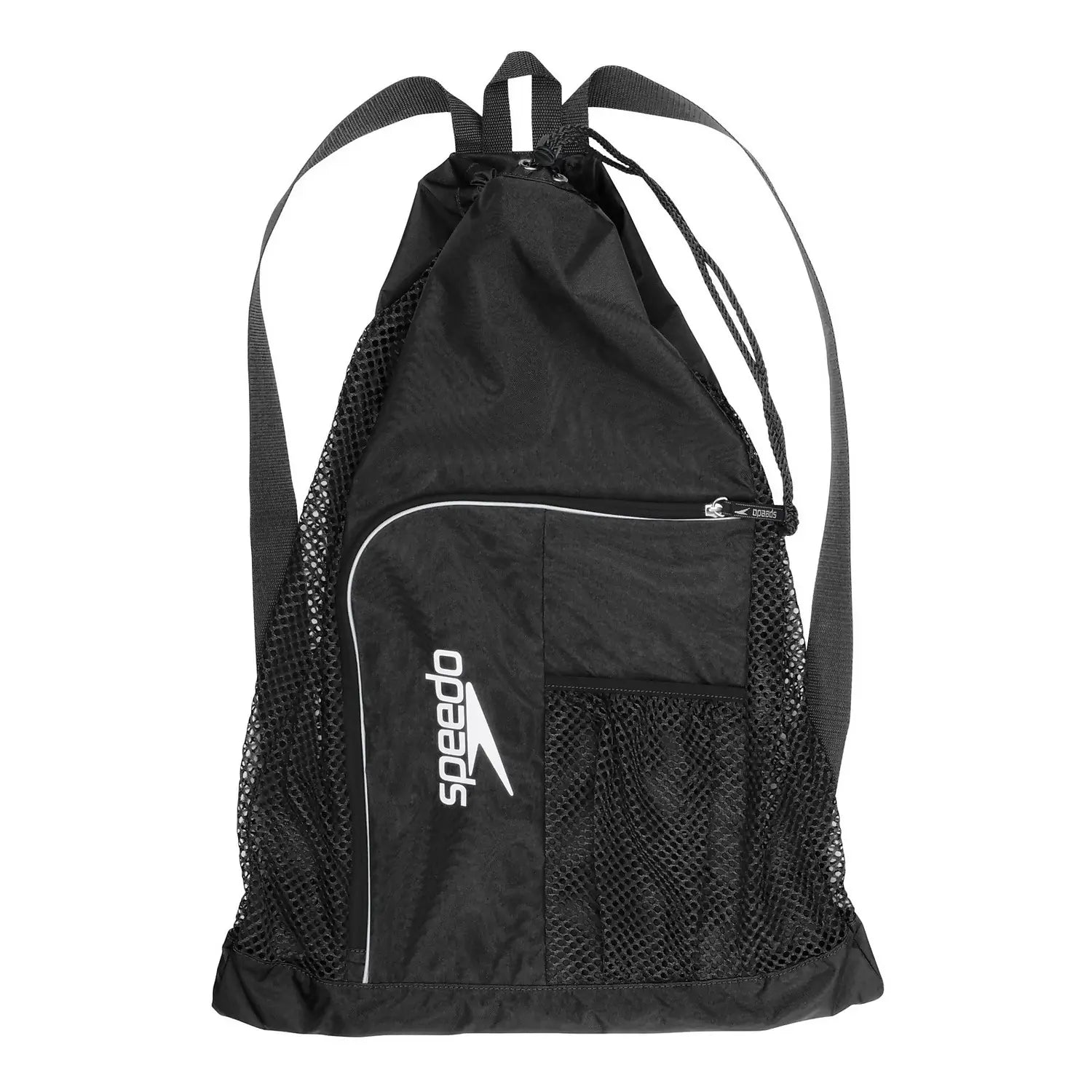 Speedo Deluxe Ventilator Mesh Bag Black - Breathable Swim Gear for Pool, Beach & Gym - Perfect for Wet Swimsuits, Towels & Water Sports Accessories