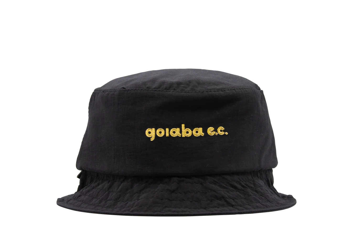 Goiaba E.C. Campo Nylon Bucket Hat for Men & Women - Black/Gold Sun Hat for Outdoor, Beach, Hiking & Travel