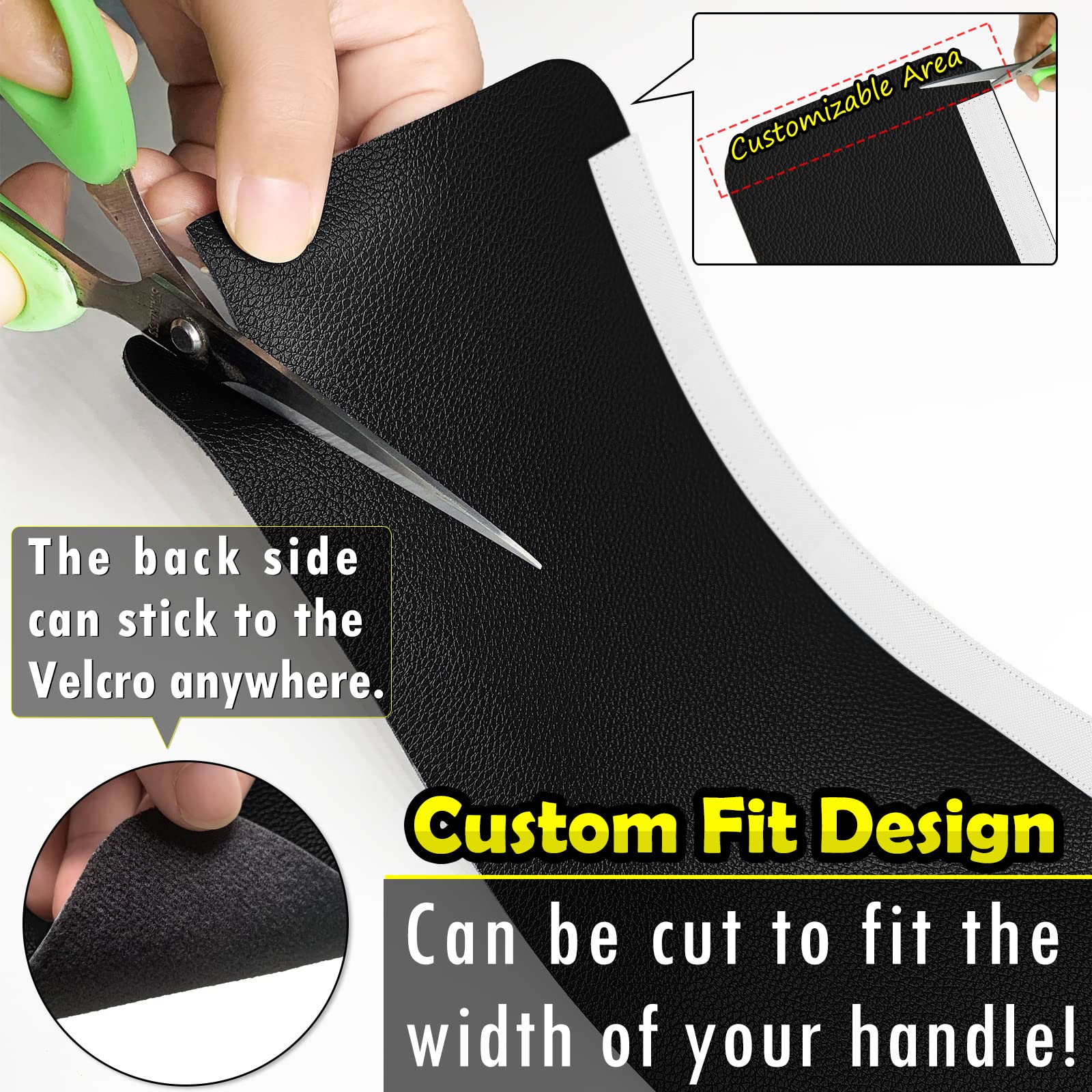 6PCS Leather Refrigerator Door Handle Covers - Kitchen Appliance Protectors for Fridge, Microwave, Oven, Stove & Dishwasher - Stain & Oil Resistant, Easy Clean, Time Saver - Black Kitchen Decor for Modern Homes