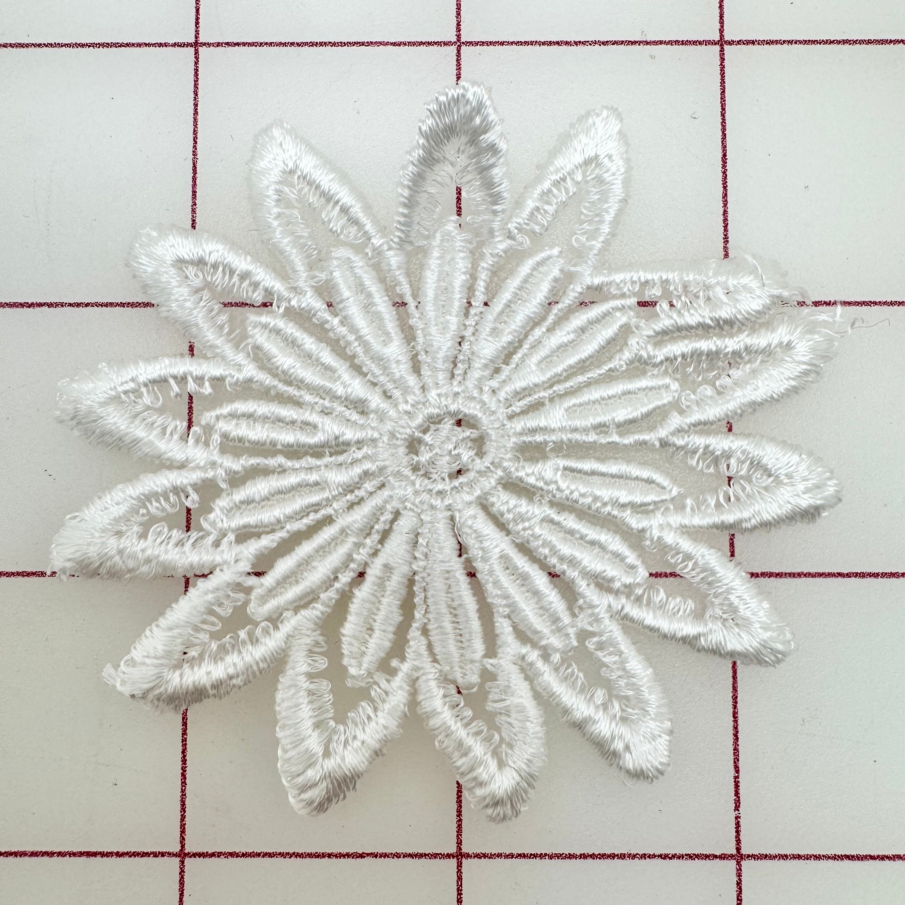 Dyeable White Flower Applique Motifs for DIY Crafts, Wedding Decor, and Costume Embellishment