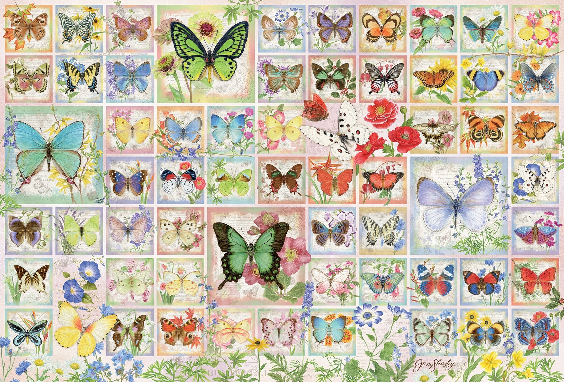 Butterflies and Blossoms 2000-Piece Jigsaw Puzzle for Adults - Beautiful Floral and Butterfly Landscape - Perfect for Relaxation, Family Bonding & Home Decor