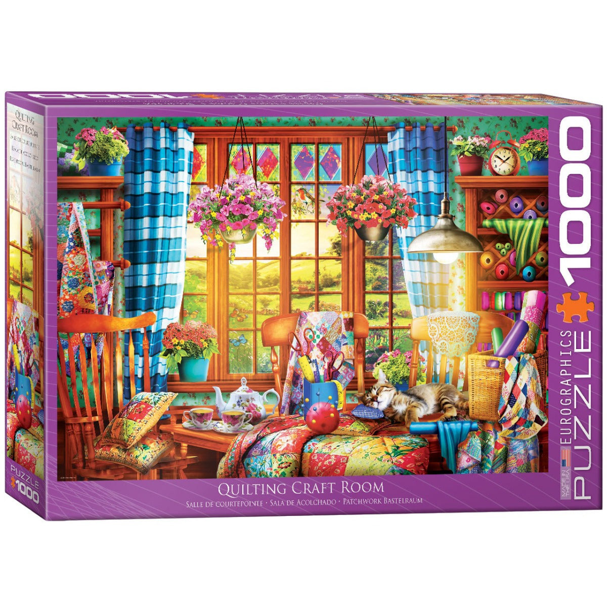 Eurographics 1000-Piece Jigsaw Puzzle - Quilting Craft Room Scene | Challenging Adult Puzzle for Home Decor & Relaxation | Perfect Gift for Puzzle Lovers & Quilters