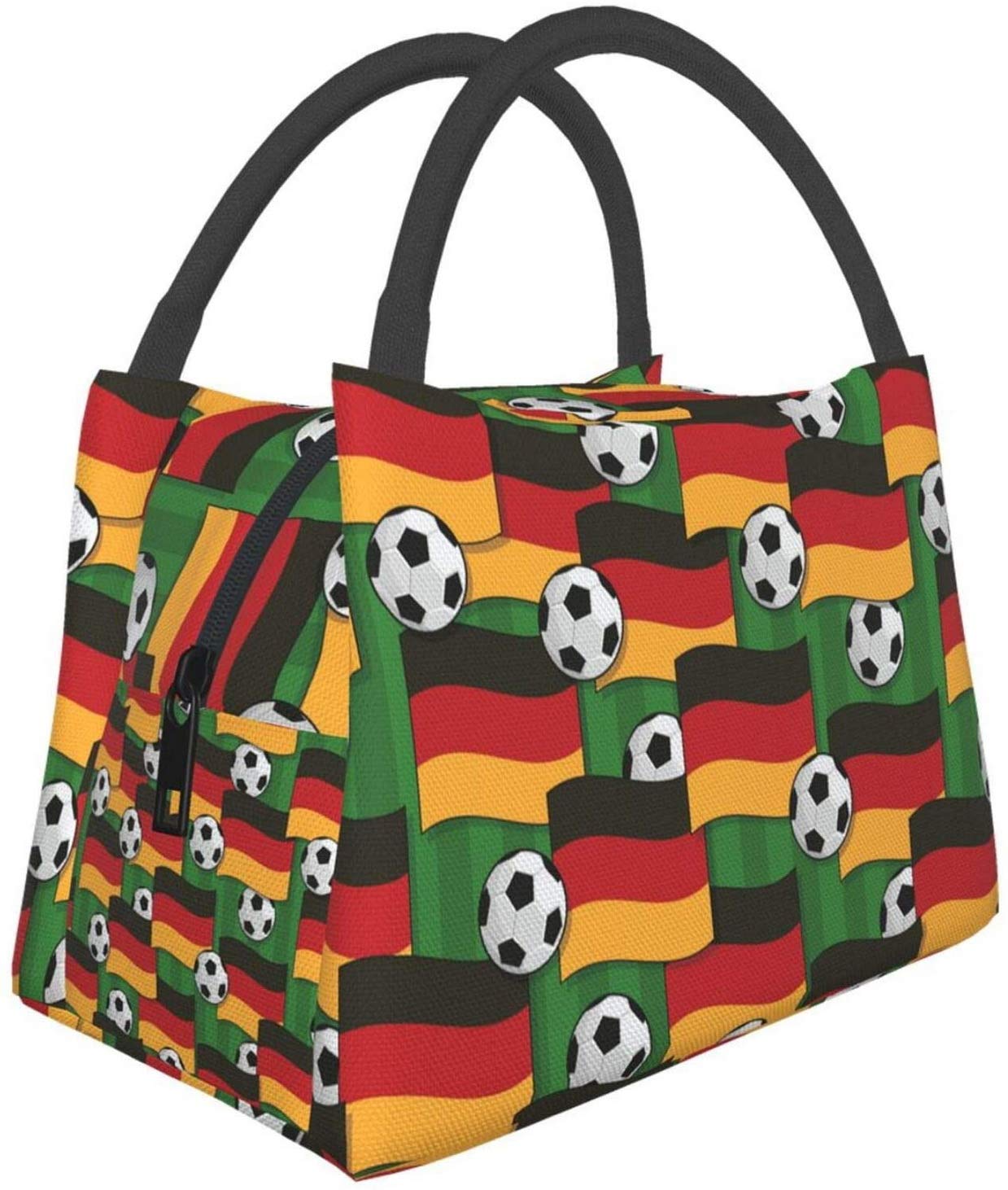 **Patriots Germany Flag Insulated Lunch Bag - Reusable Meal Prep Container for Men & Women - Perfect for Work, School, Picnic & Travel**    (Note: If 