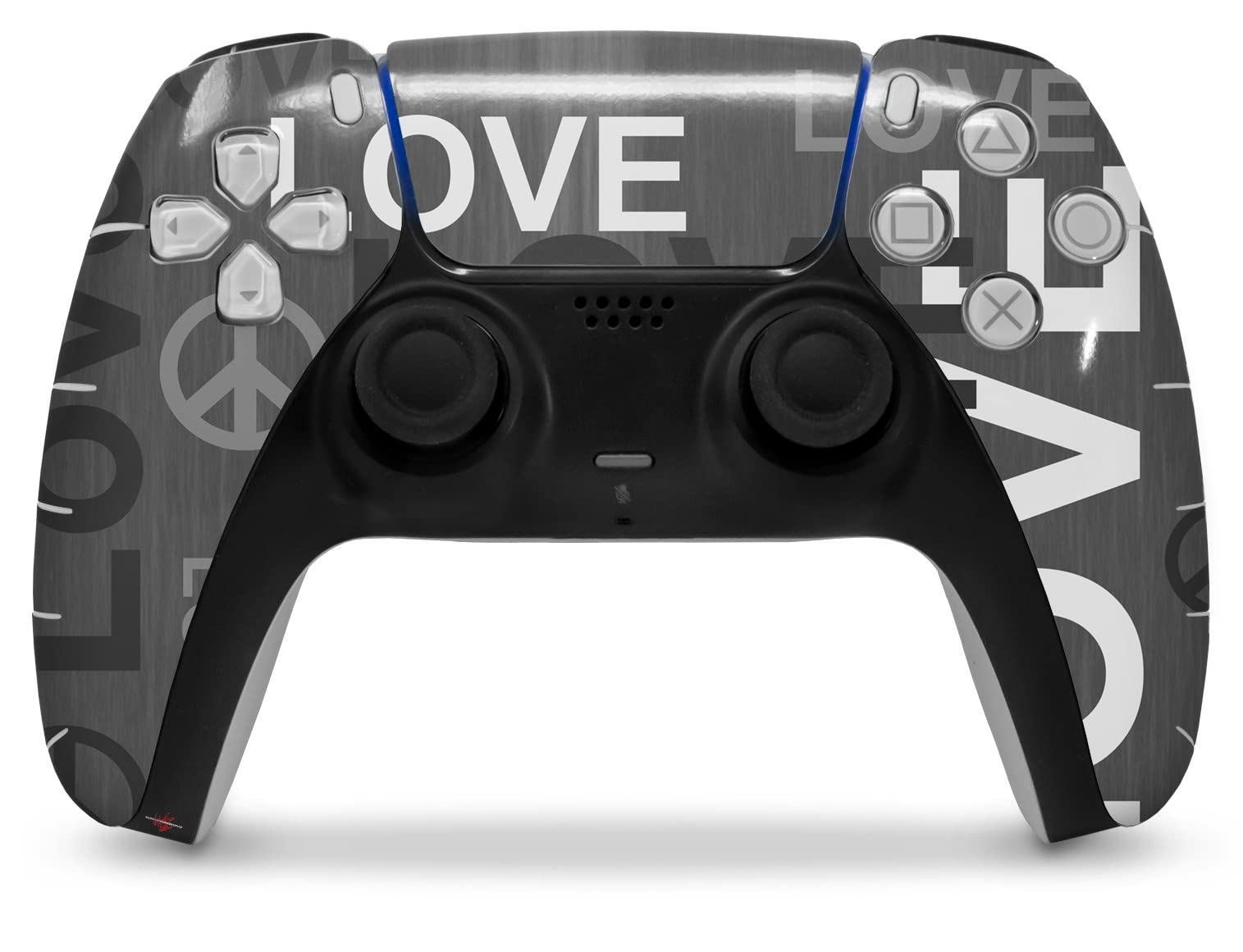Sony PS5 DualSense Skin Wrap - Love & Peace Gray for Gaming Protection