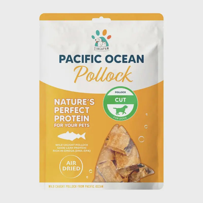 Premium Air-Dried Pacific Ocean Pollock Dog Treats - 70g | All-Natural, Grain-Free Snacks for Training & Dental Health | Perfect for Small & Medium Breeds