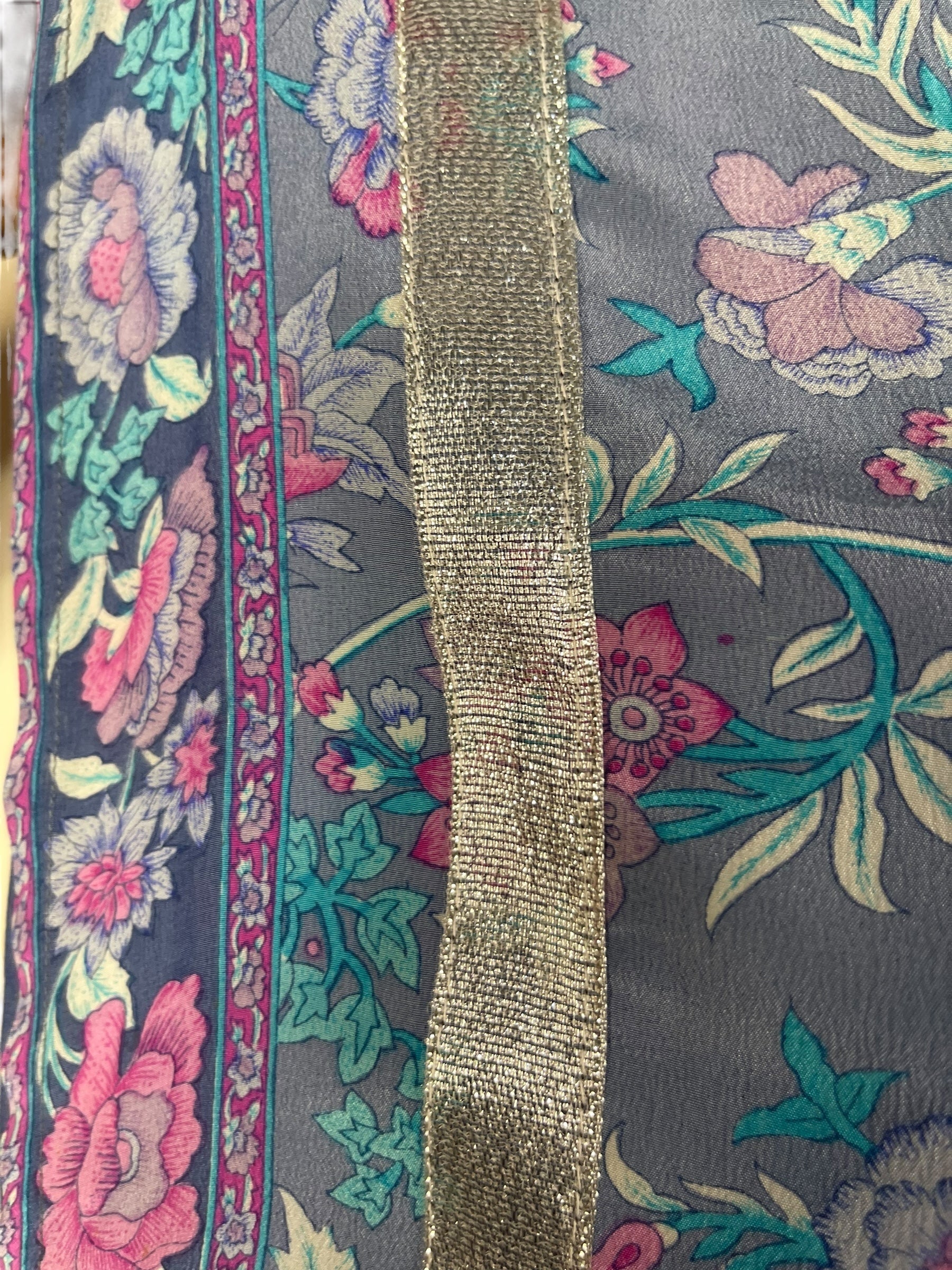 PRC7167 Women's Pure Silk Long Tunic with Side Ties - Elegant Flowy Blouse for Summer, Office Wear & Special Occasions