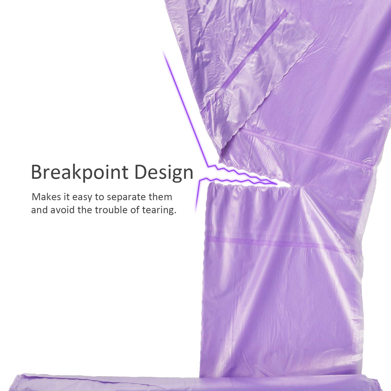 **4 Gallon Small Trash Bags with Handle-Tie – 100 Count (5 Pack) – Purple Waste Bags for Bathroom, Kitchen, Office, Bedroom & Picnic – Perfect for Small Bins & Travel**