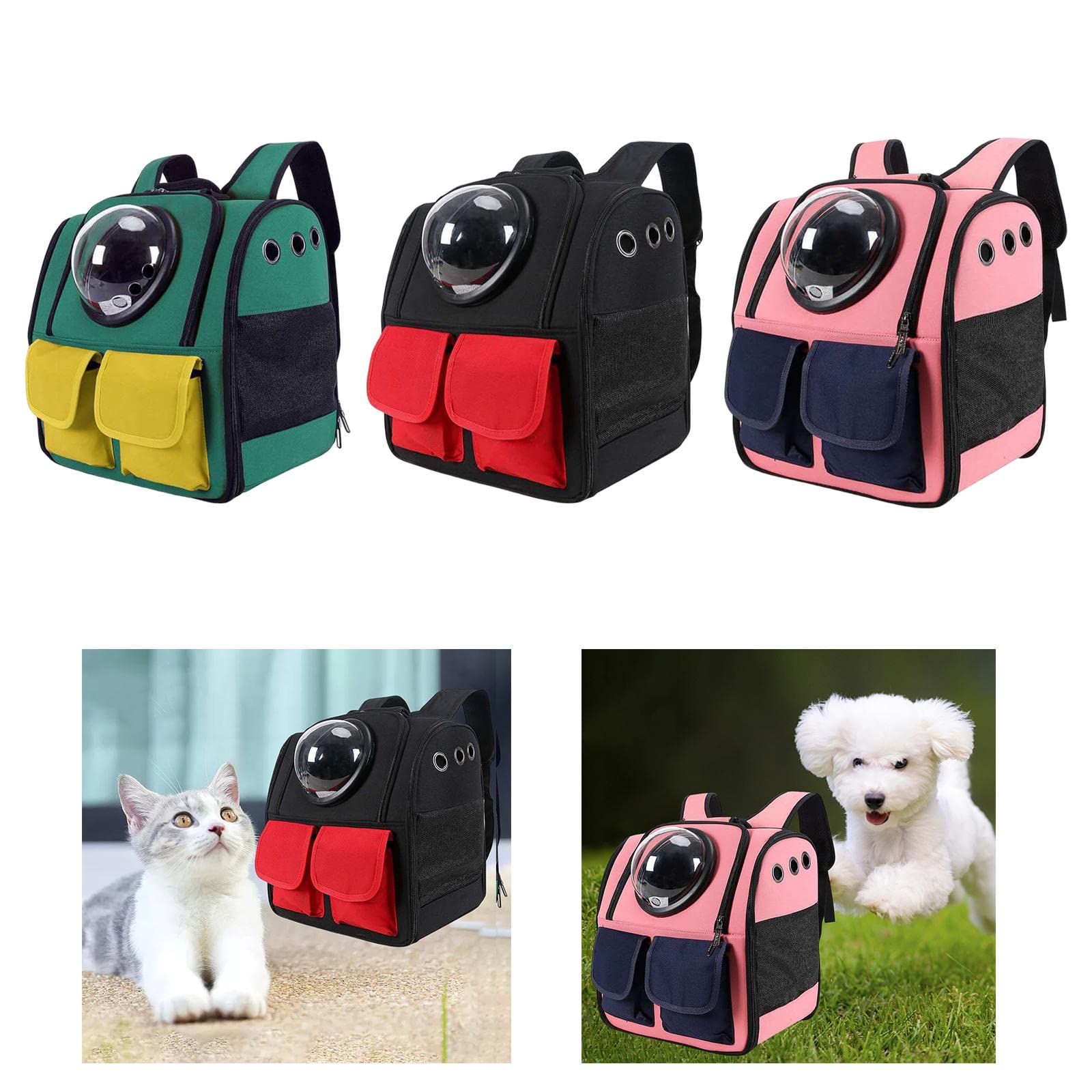 Enakshi Portable Cat Backpack Carrier - Mesh Breathable Pet Carrier for Small Dogs & Puppies - Lightweight Travel Carrier for Hiking, Airplane & Outdoor Adventures (Green)