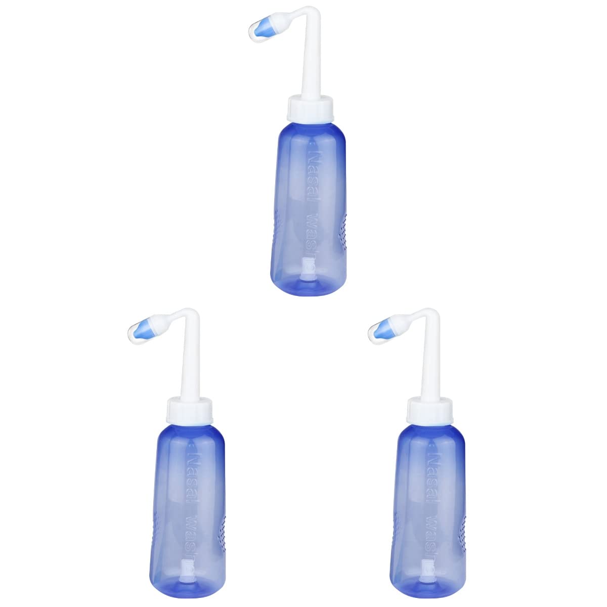 PRETYZOOM 3-Pack 500ML Nasal Irrigation Kit - Nasal Rinse Bottle for Sinus Relief & Allergy Cleaning - Perfect for Cold, Flu, and Allergy Season Use at Home or Travel