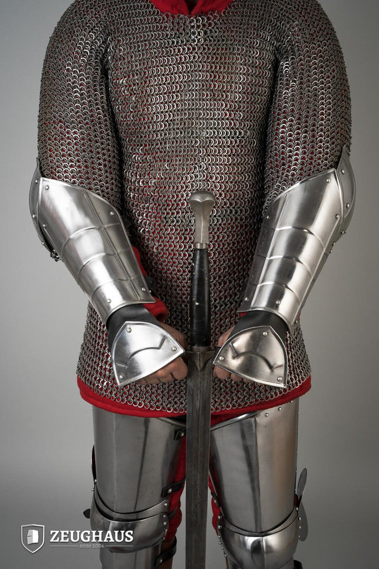 Champion Polished Bracers - Premium Quality Armor Bracers for Cosplay, LARP & Medieval Reenactment