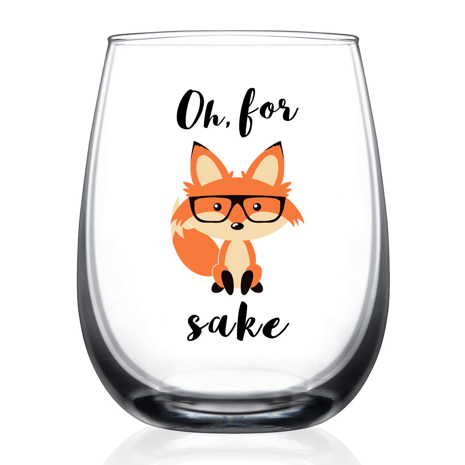 GALAROES Funny Fox Wine Glass - 15oz Stemless Cup for Wine Lovers | Birthday Gifts for Men, Women, Mom, Wife, Sister | Unique Fox-Themed Present for Coworkers & Grandma | Perfect for Parties, Gifts & Wine Tasting