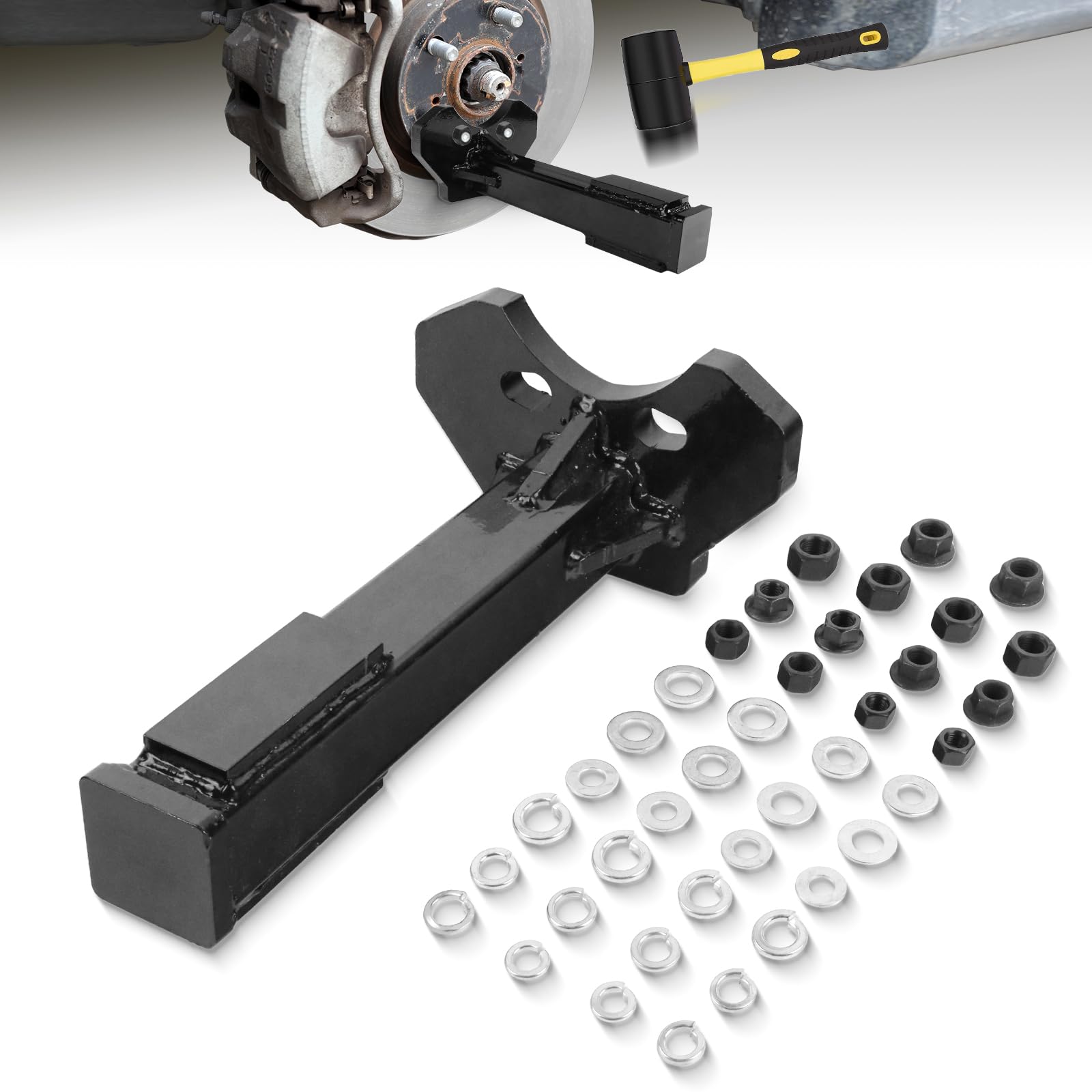 8629 Wheel Hub Puller & Bearing Removal Tool Kit - Compatible with 5/6/8 Bolt Axle Stud Hubs (Includes Nuts & Washers) - ATD Tools Replacement - Perfect for DIY Auto Repair & Maintenance (Black)