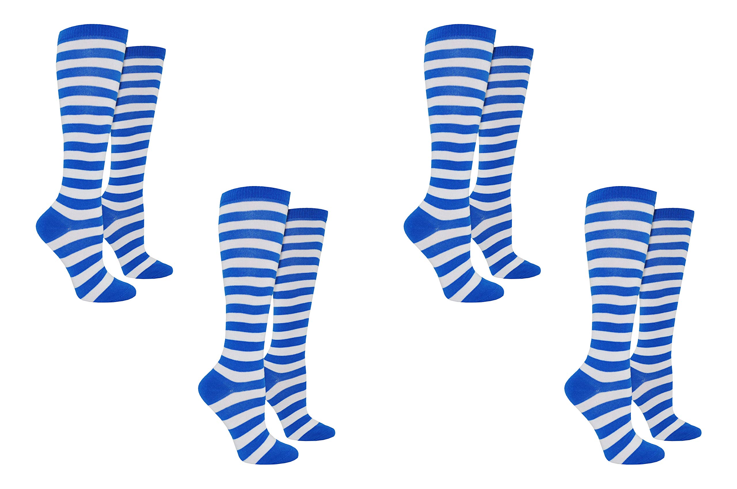 Best Rugby Socks for Women - Colorful Striped Knee-High Sports Socks (Fits Shoe Size 4-10) - Perfect for Rugby, Soccer & Athletic Training
