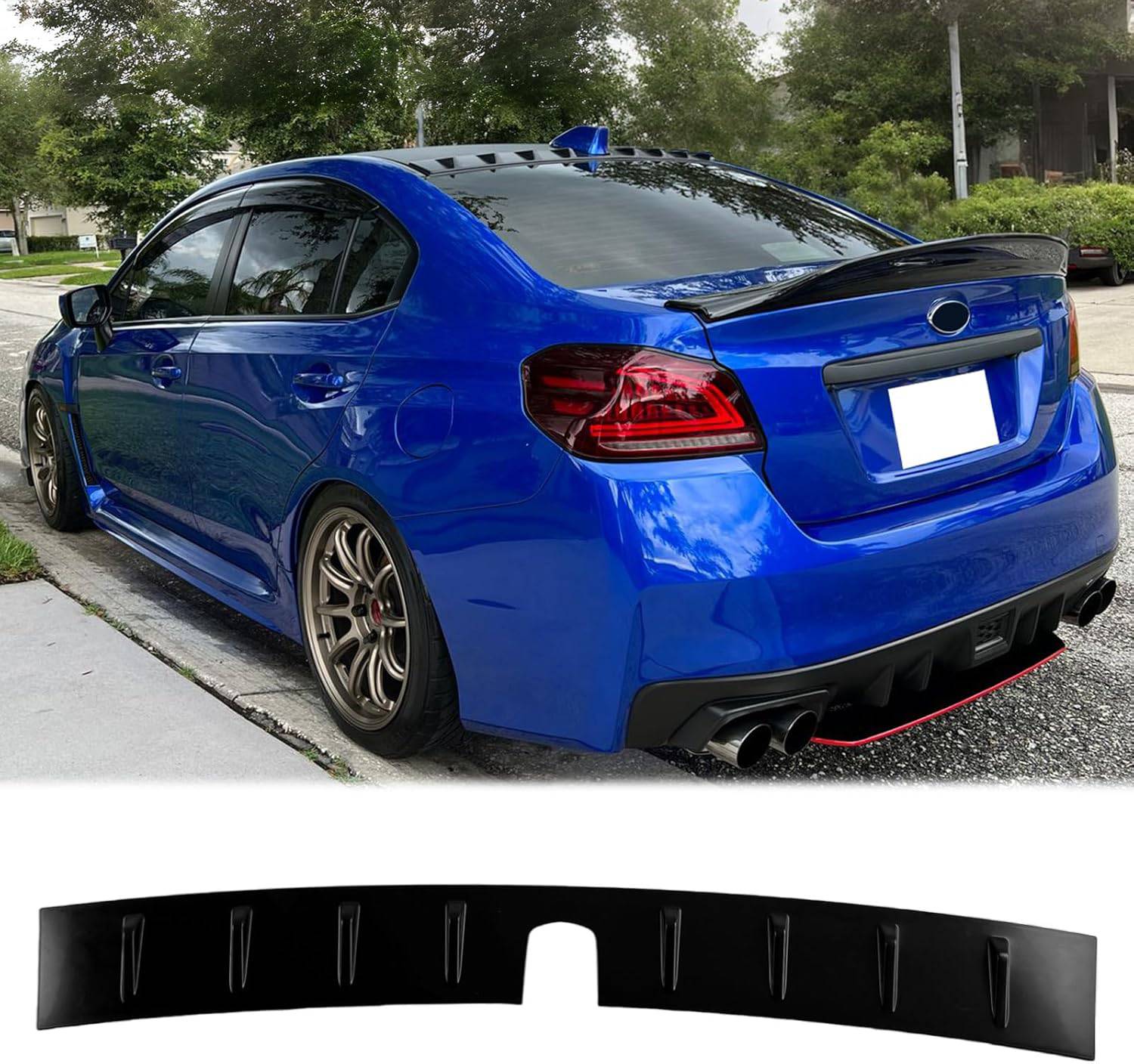 D2 Style Unpainted Black ABS Rear Roof Spoiler for 2022-2024 Subaru WRX - Matte Black Finish | Enhance Aerodynamics & Style for Street Racing & Car Shows