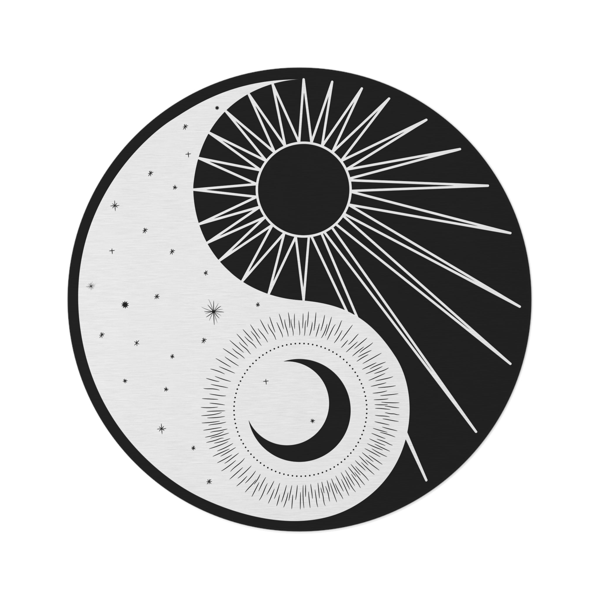 Yin Yang Round Rug - Soft Polyester Chenille Carpet for Living Room, Bedroom, or Meditation Space | Non-Slip Floor Mat for Home Decor and Yoga Practice