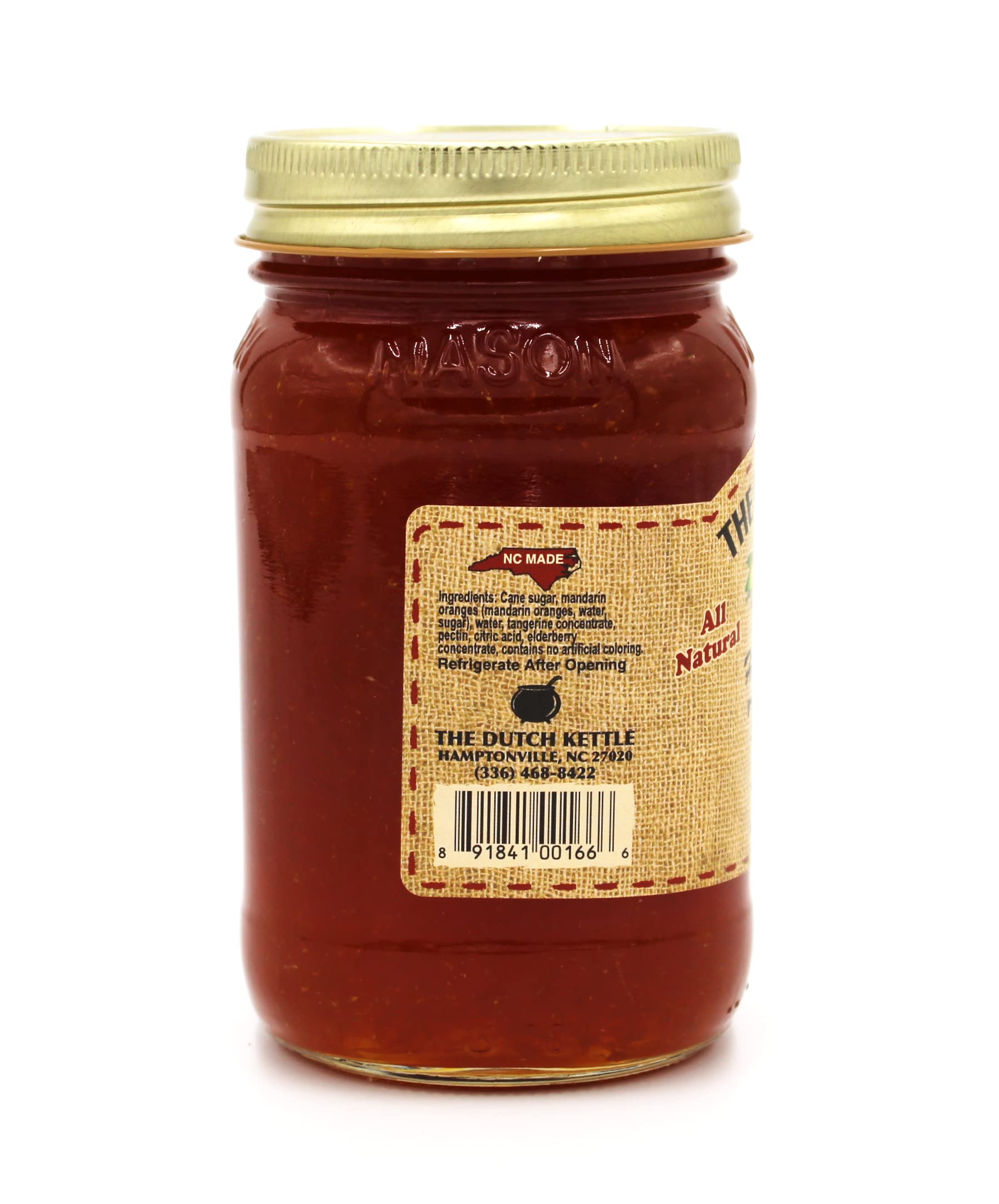 Dutch Kettle T.O.E. Jam - Premium Homemade Fruit Spread with Tangerine, Orange & Elderberry - All Natural, Non-GMO, Handcrafted by Amish - 19 oz Jar - Perfect for Toast, Yogurt, Desserts & Gift Giving