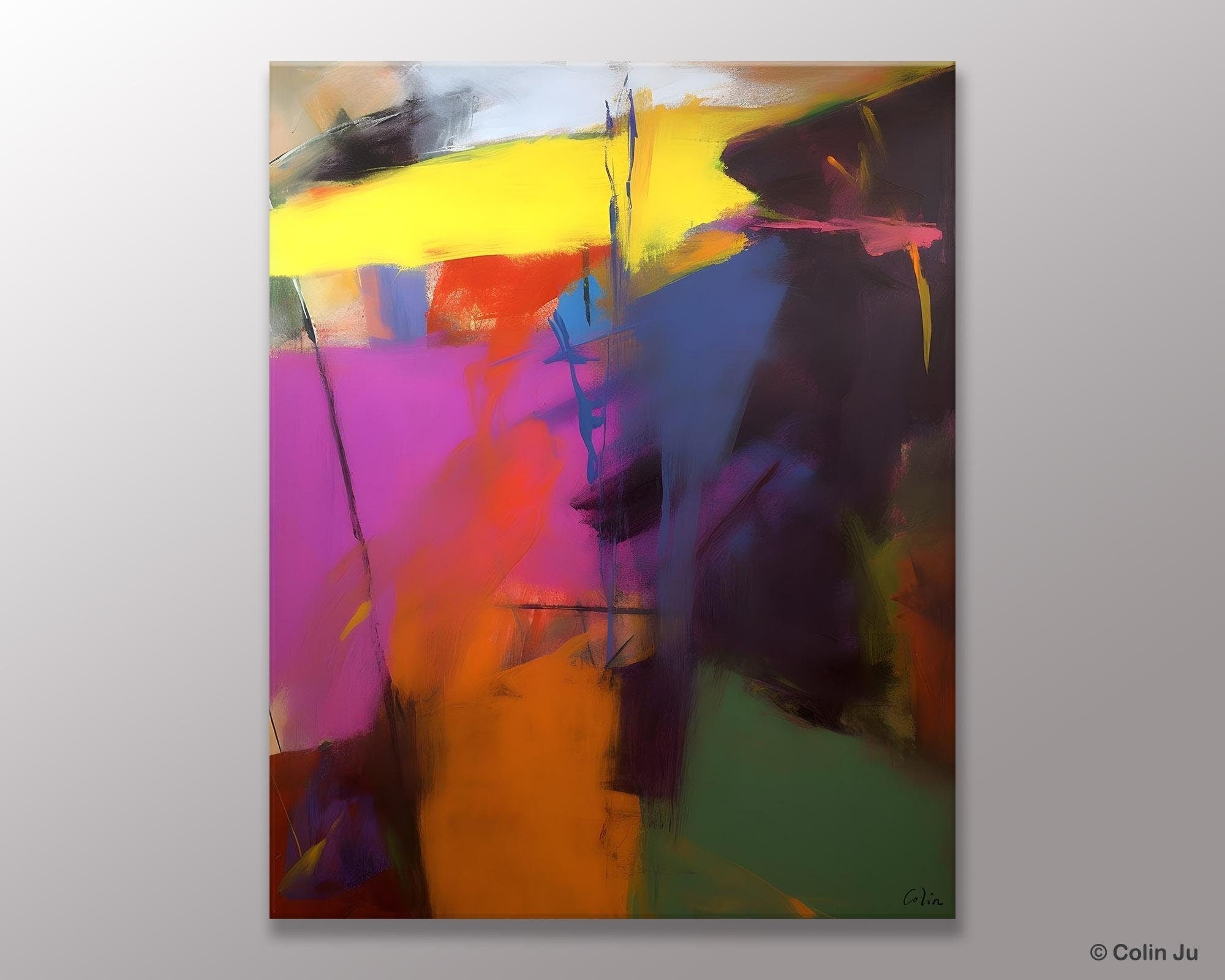 Extra Large Abstract Wall Art for Dining Room - Original Contemporary Acrylic Painting on Canvas - Perfect for Home Decor, Office & Living Room Wall Decor