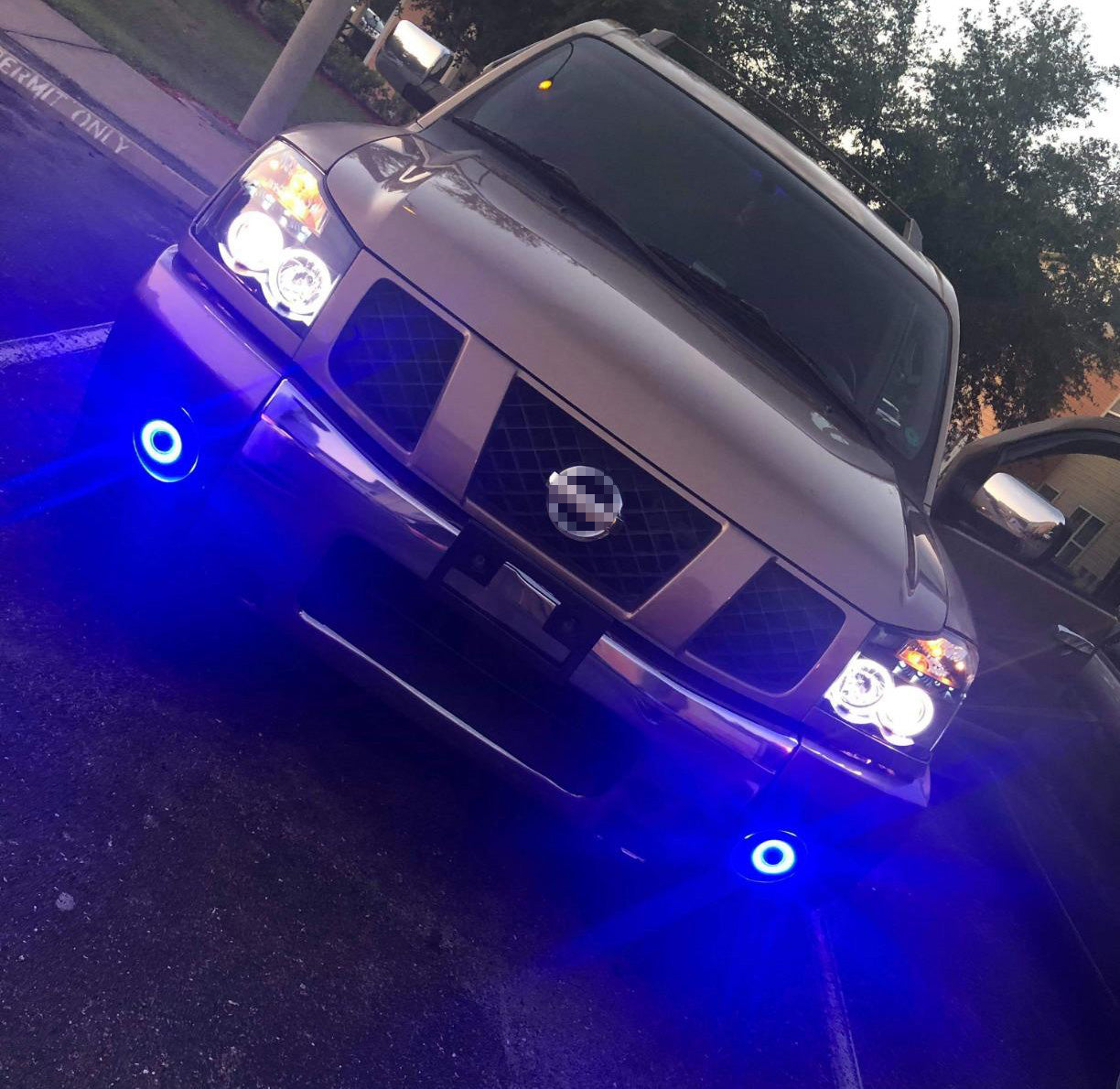 3 Pack Ultra Blue 40 LED Halo Angel Eyes Projector Fog Lights for Cars - Durable Headlight Upgrade with Bright Halo Rings for Enhanced Night Driving Visibility