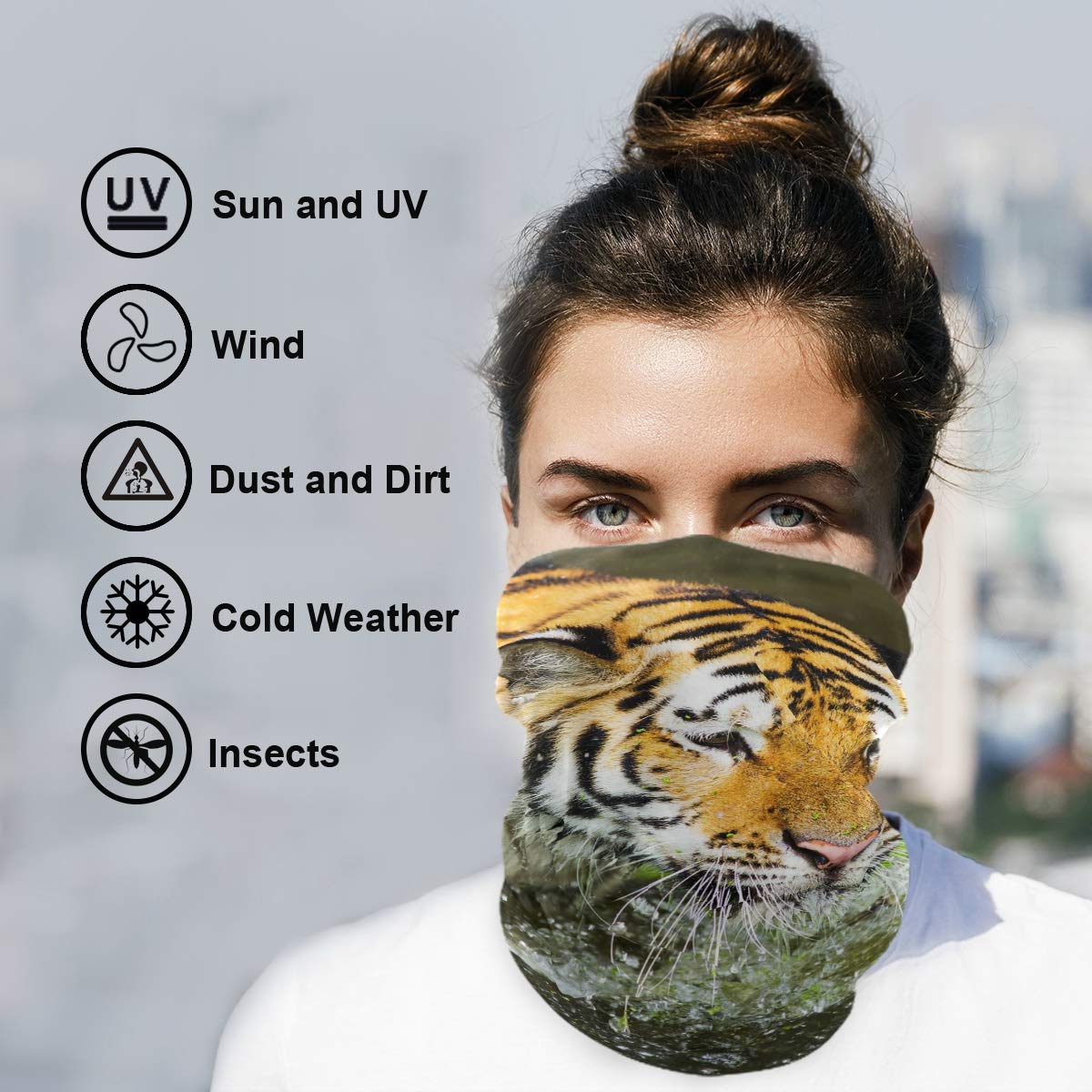 Men's Neck Gaiter & Balaclava Face Mask - Breathable Bandana for Outdoor Sports, Hiking, Cycling & Winter Protection - Smoked Gorilla Design