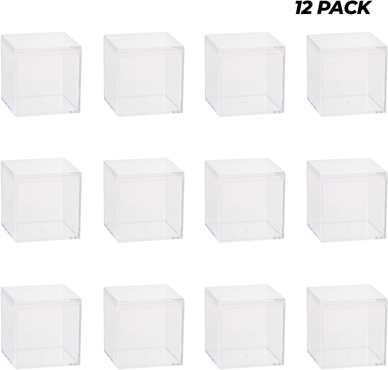 Clear Acrylic Storage Boxes 12 Pack - 2.15