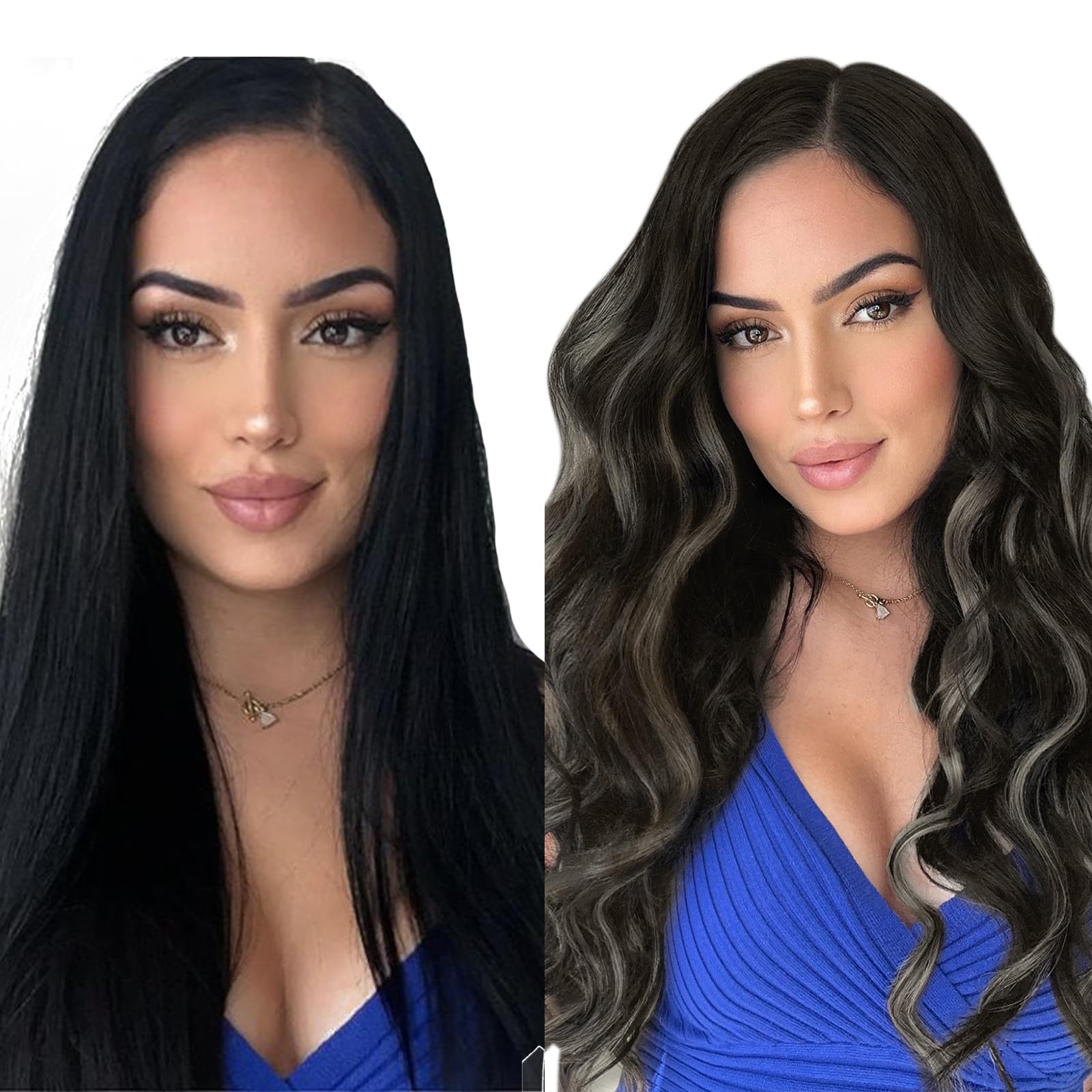 Premium 100% Human Hair Wire Hair Extensions for Women - Clip-In, Heat Resistant, Natural Look for Daily Styling & Special Occasions