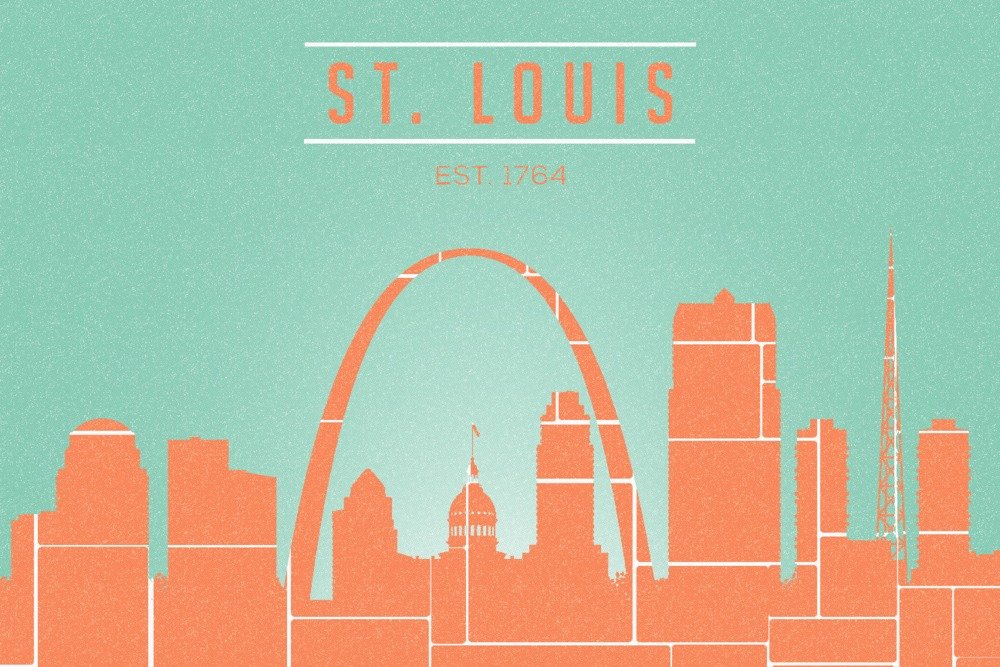 St. Louis Missouri City Skyline Art Print - 24x36 Signed Wall Decor Poster - Perfect for Home Office Living Room & Bedroom Decor