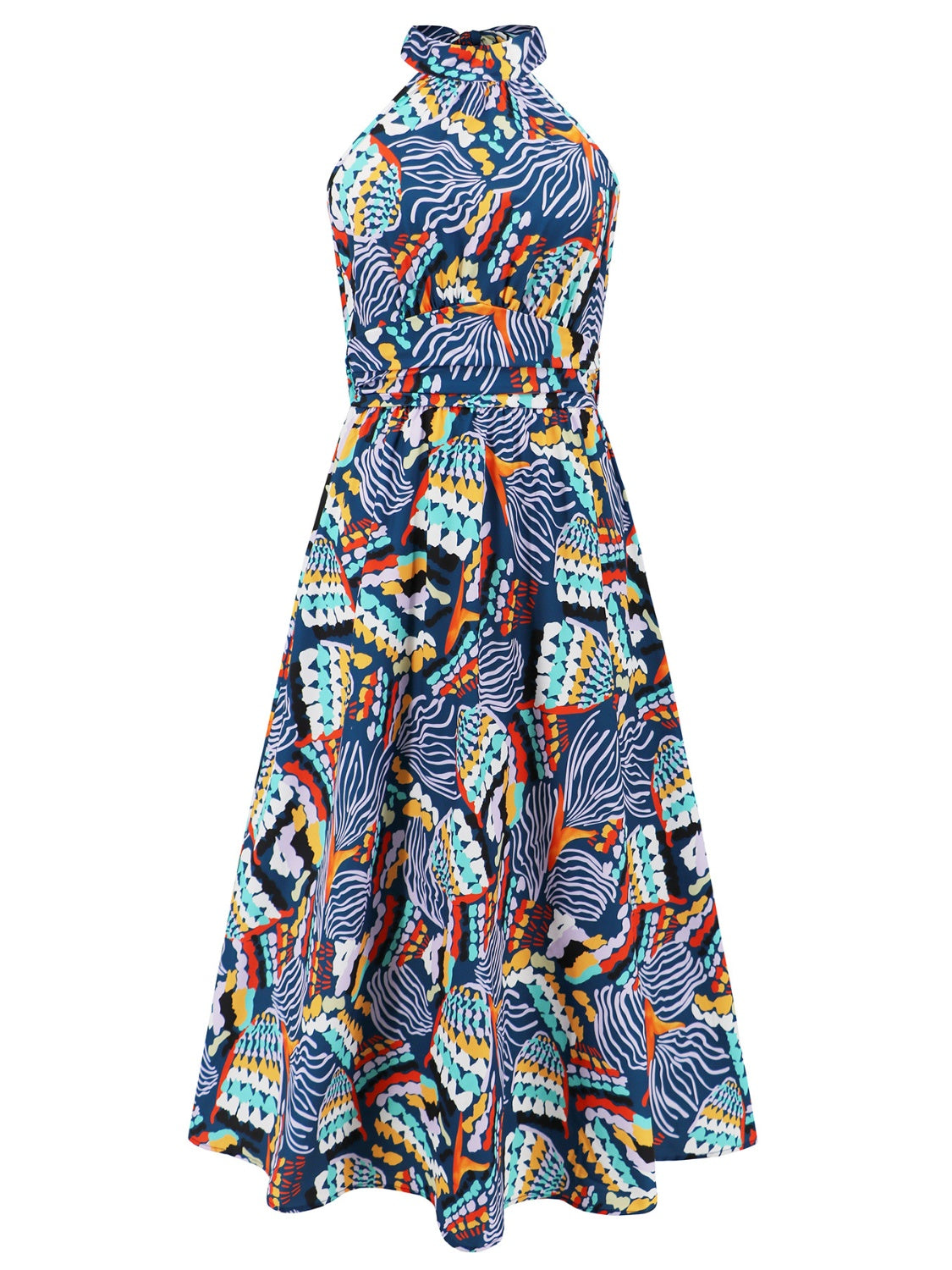 Floral Sleeveless Midi Summer Dress for Women - Lightweight Breathable Sundress with Pockets - Perfect for Beach Vacation, Garden Party & Casual Outings