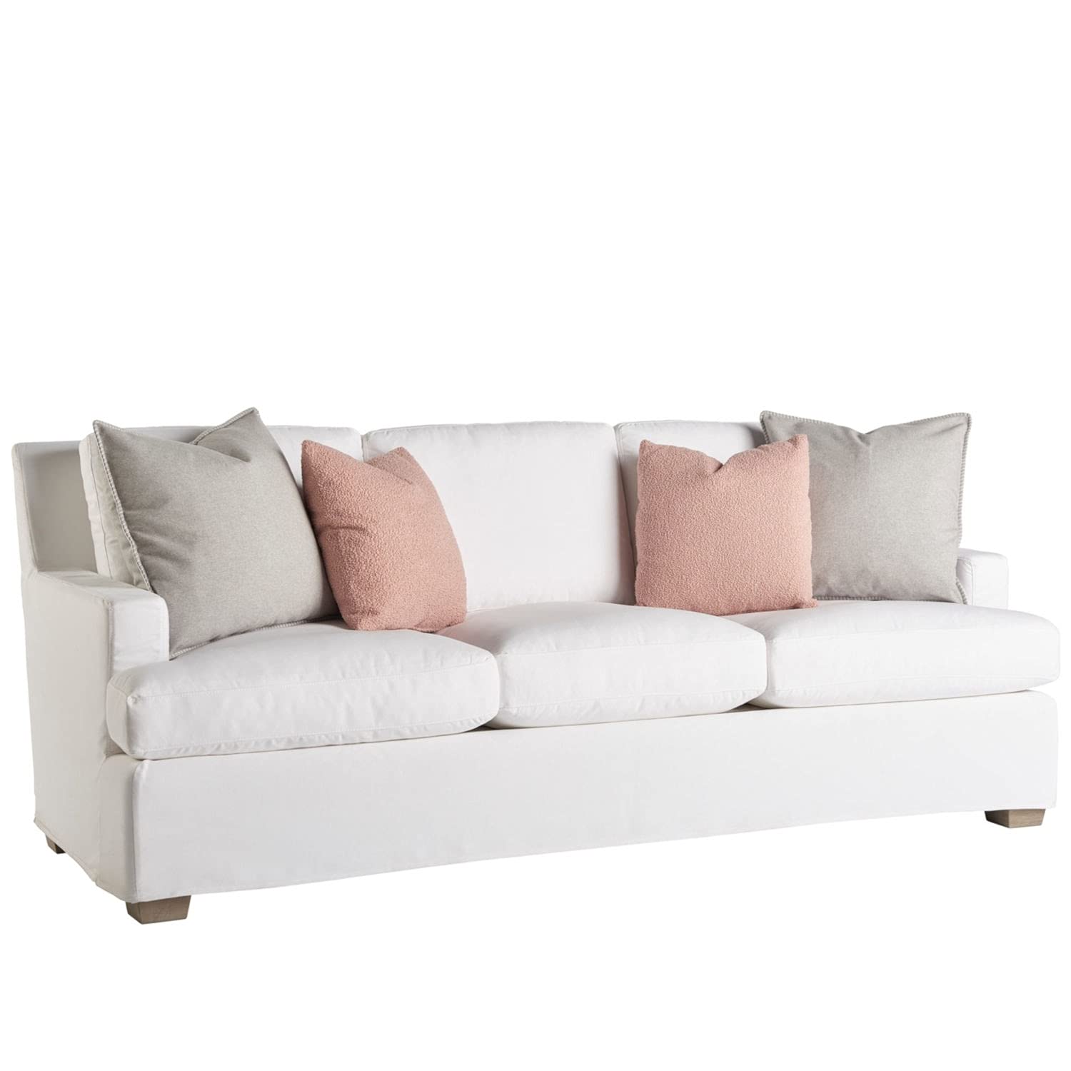 Universal Miranda Kerr Malibu White Lacquer Slipcover Sofa - Modern Living Room Furniture for Small Spaces, Apartments & Coastal Homes