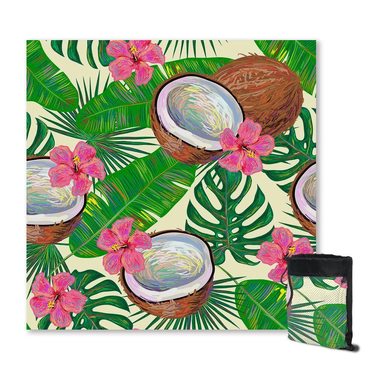 Kokos Sand-Free Quick-Dry Beach Towel - Super Absorbent & Lightweight for Pool, Travel, and Outdoor Activities