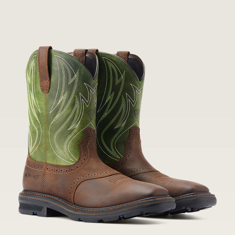 Sierra Shock Shield Work Boots for Men - Waterproof Steel Toe Safety Shoes with Slip Resistance - Ideal for Construction, Warehouse & Outdoor Work