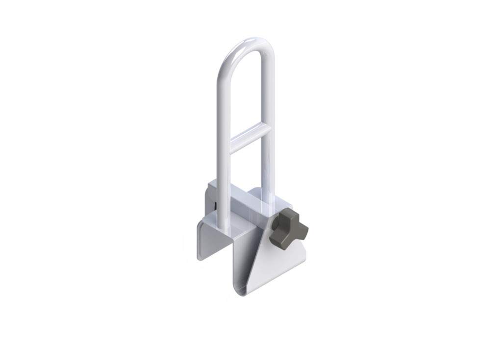HealthCraft Easy Mount Tub Clamp Rail - Adjustable Shower Safety Handle for Seniors & Disabled - Non-Slip Bathroom Grab Bar for Elderly Fall Prevention (Perfect for Bathtub, Shower & Toilet Safety)