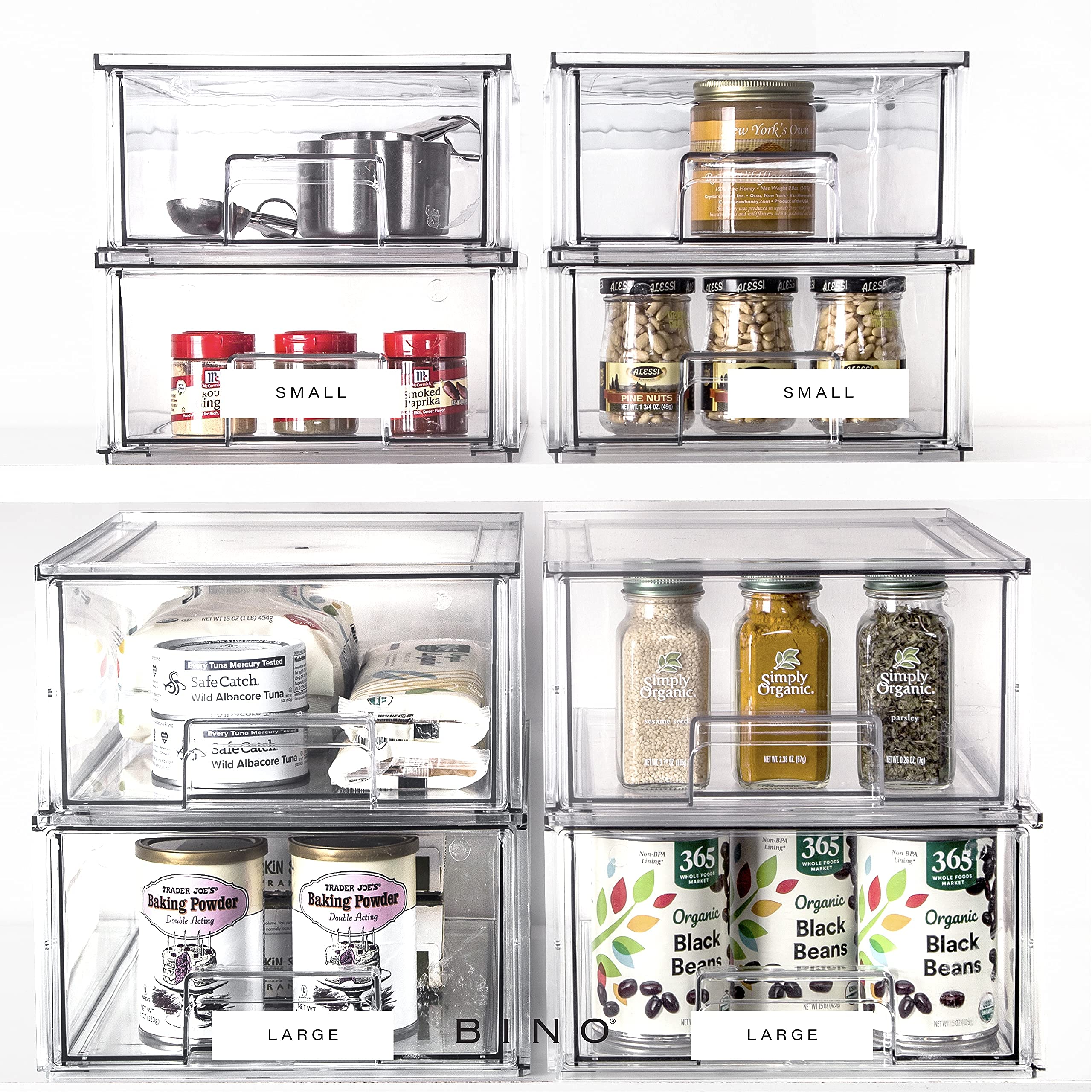 Stackable Clear Storage Drawers - Bathroom & Vanity Organizer for Home